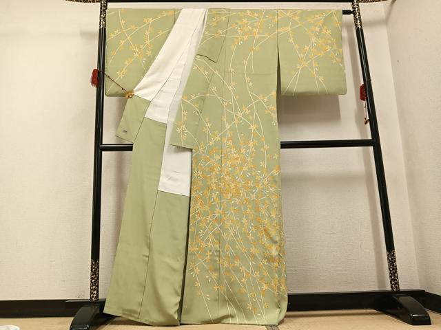 平和屋着物●訪問着　友禅　枝花文　金彩　高島屋扱い　正絹　逸品　AABG9596ph