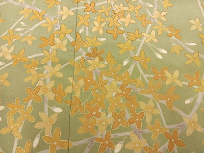 平和屋着物●訪問着　友禅　枝花文　金彩　高島屋扱い　正絹　逸品　AABG9596ph