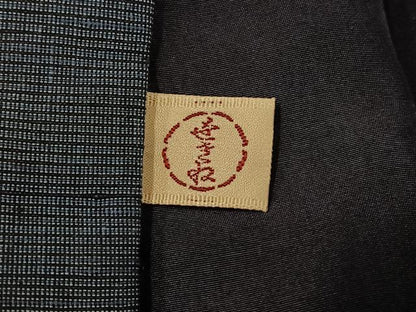 平和屋着物●男性　紬　色無地　鉄御納戸色　銀座せきね　正絹　逸品　未使用　AABG9597ph