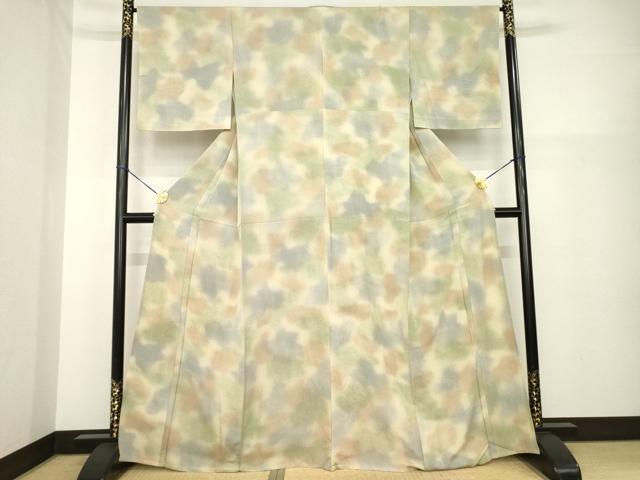 平和屋着物▽上質な小紋 単衣 鮫小紋柄 暈し染め 正絹 逸品 AABG9602ck