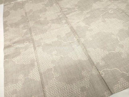 平和屋着物▽上質な紬 単衣 雪輪重ね文 正絹 逸品 AABG9611ck