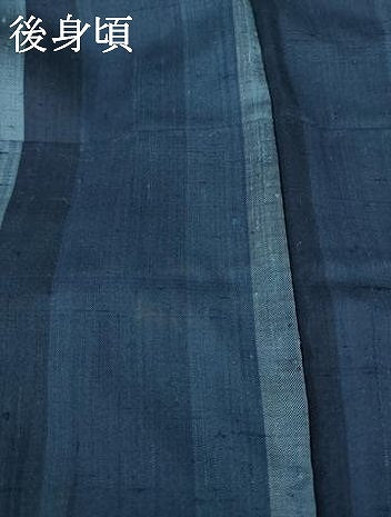 平和屋着物▽奥能登 生紬 単衣 縞 証紙付き 正絹 逸品 AABG9614ck