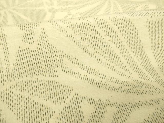 平和屋着物▽上質な紬 単衣 葉尽くし 正絹 逸品 AABG9618ck