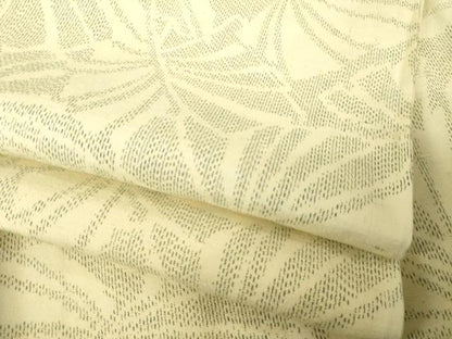 平和屋着物▽上質な紬 単衣 葉尽くし 正絹 逸品 AABG9618ck