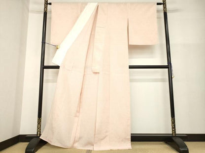 平和屋着物▽本塩沢 単衣 110亀甲 花菱文 正絹 逸品 未使用 AABG9621ck