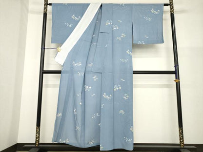 平和屋着物＊夏物 小紋 絽 笹竹 草花文 正絹 逸品 AABG9630ck