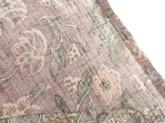 平和屋着物＊夏物 小紋 更紗花文 ロング丈 洗える着物 AABG9632ck