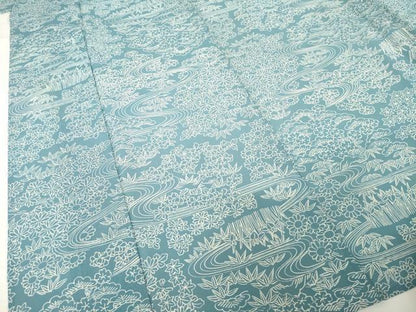 平和屋着物＊夏物 小紋 絽 流水花文 大丸扱い 正絹 逸品 AABG9640ck