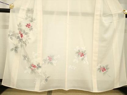 平和屋着物＊夏物 訪問着 絽 友禅 枝花文 正絹 逸品 AABG9641ck