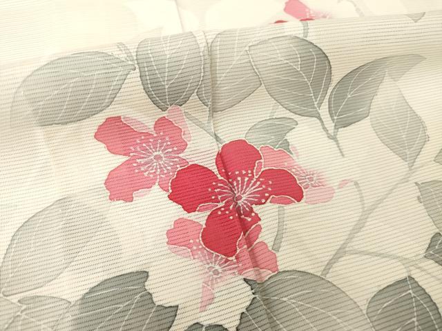 平和屋着物＊夏物 訪問着 絽 友禅 枝花文 正絹 逸品 AABG9641ck
