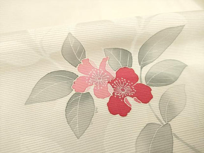 平和屋着物＊夏物 訪問着 絽 友禅 枝花文 正絹 逸品 AABG9641ck
