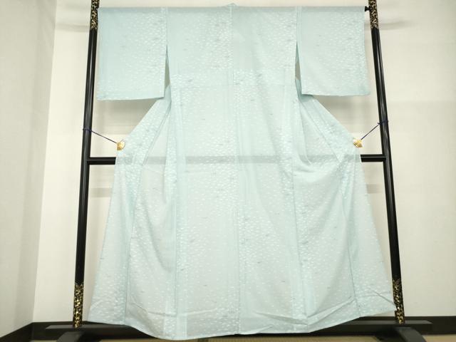 平和屋着物＊夏物 小紋 絽 舞葉文 洗える着物 AABG9647ck