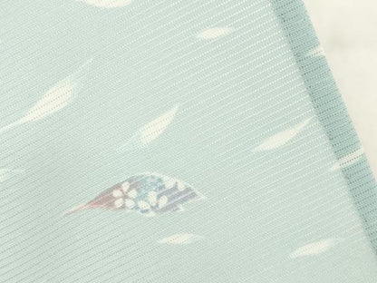 平和屋着物＊夏物 小紋 絽 舞葉文 洗える着物 AABG9647ck