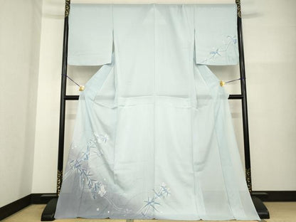 平和屋着物＊夏物 訪問着 絽 手描き 草花文 暈し染め ロング丈 正絹 逸品 未使用 AABG9650ck