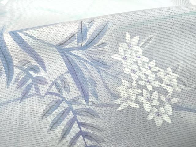 平和屋着物＊夏物 訪問着 絽 手描き 草花文 暈し染め ロング丈 正絹 逸品 未使用 AABG9650ck