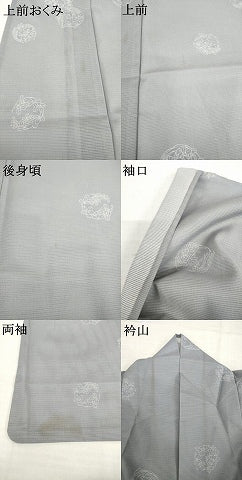 平和屋着物＊夏物 小紋 絽 花丸文 さんび謹製 洗える着物 AABG9651ck