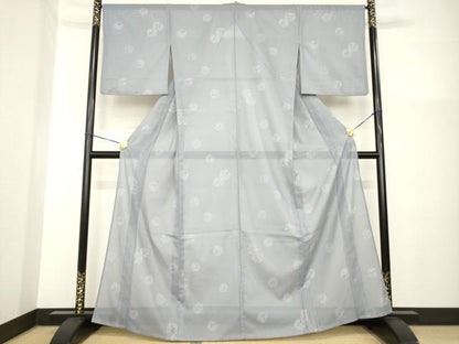 平和屋着物＊夏物 小紋 絽 花丸文 さんび謹製 洗える着物 AABG9651ck