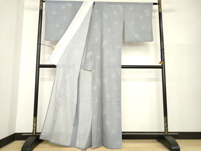 平和屋着物＊夏物 小紋 絽 花丸文 さんび謹製 洗える着物 AABG9651ck