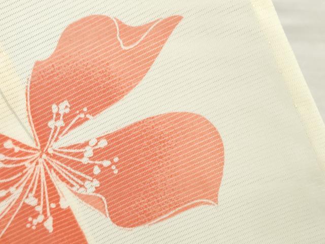 平和屋着物＊夏物 小紋 絽 草花文 洗える着物 未使用 AABG9652ck