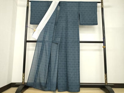平和屋着物＊夏物 小紋 幾何学文様 洗える着物 AABG9653ck