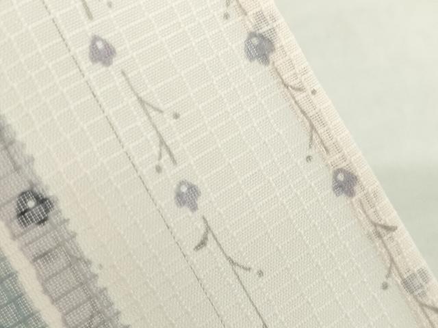 平和屋着物＊夏物 小紋・浴衣兼用 花間道 紅梅織 洗える着物 AABG9654ck