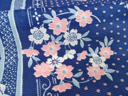 平和屋着物＊夏物 小紋 絽 花丸文 洗える着物 AABG9661ck