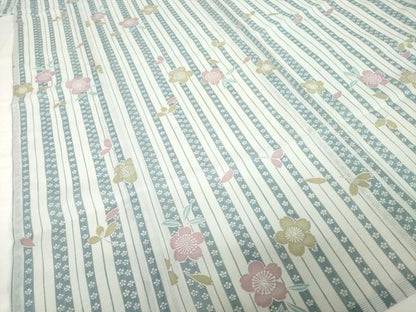 平和屋着物＊夏物 小紋 絽 舞桜文 洗える着物 AABG9663ck