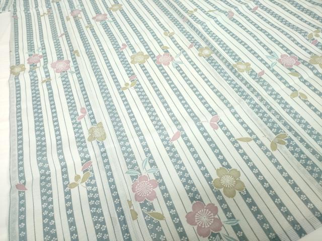 平和屋着物＊夏物 小紋 絽 舞桜文 洗える着物 AABG9663ck