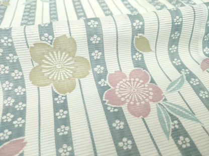 平和屋着物＊夏物 小紋 絽 舞桜文 洗える着物 AABG9663ck