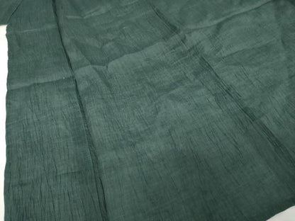 平和屋着物＊夏物 小千谷ちぢみ 色無地 仙斎茶色 麻 逸品 AABG9666ck