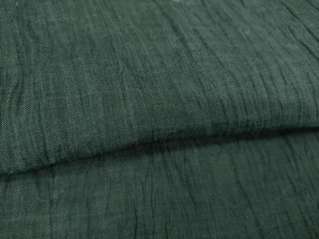 平和屋着物＊夏物 小千谷ちぢみ 色無地 仙斎茶色 麻 逸品 AABG9666ck