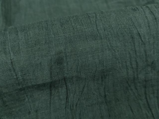 平和屋着物＊夏物 小千谷ちぢみ 色無地 仙斎茶色 麻 逸品 AABG9666ck