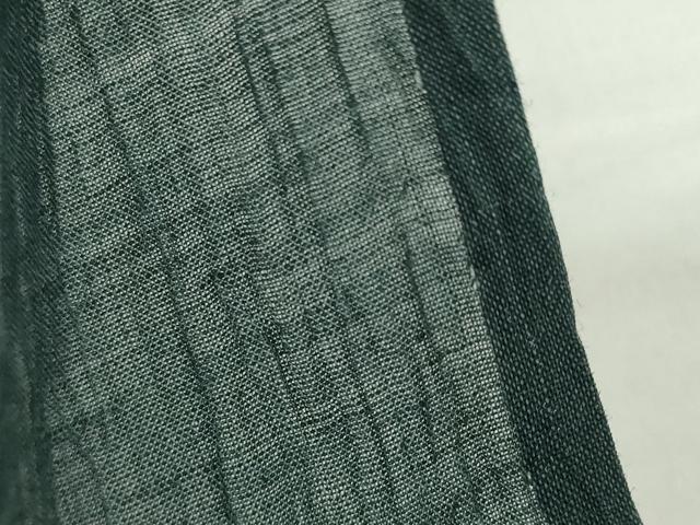 平和屋着物＊夏物 小千谷ちぢみ 色無地 仙斎茶色 麻 逸品 AABG9666ck