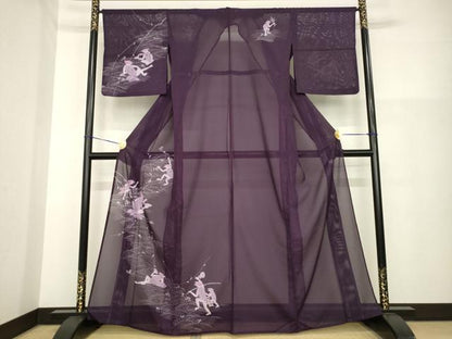 平和屋着物＊夏物 訪問着 絽 河童 洗える着物 AABG9674ck
