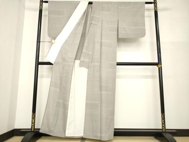 平和屋着物▽本場大島紬 単衣 白大島 9マルキ 150亀甲 段違い文様 正絹 逸品 AABG9676ck