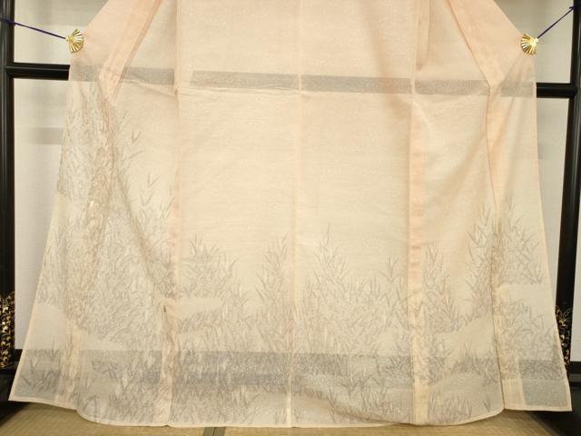 平和屋着物＊夏物　訪問着　紗　刺繍　稲穂　暈し染め　金糸　正絹　逸品　未使用　AABG9677ck