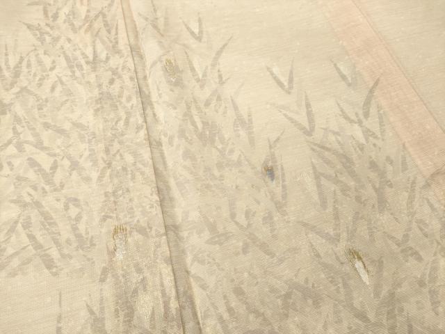 平和屋着物＊夏物　訪問着　紗　刺繍　稲穂　暈し染め　金糸　正絹　逸品　未使用　AABG9677ck