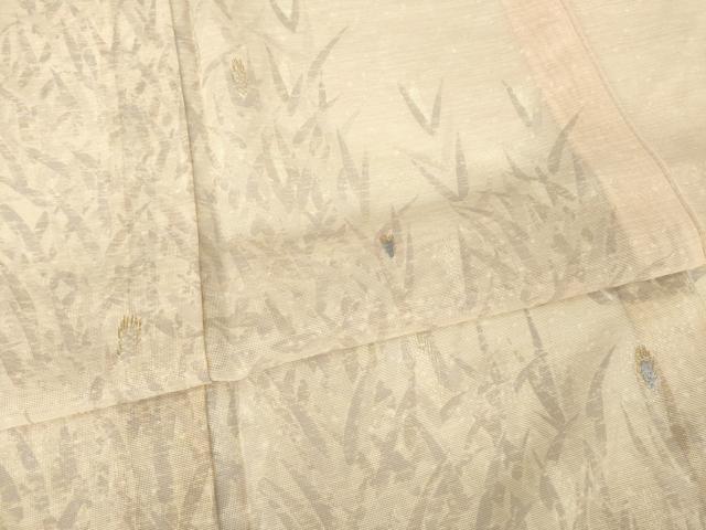 平和屋着物＊夏物　訪問着　紗　刺繍　稲穂　暈し染め　金糸　正絹　逸品　未使用　AABG9677ck