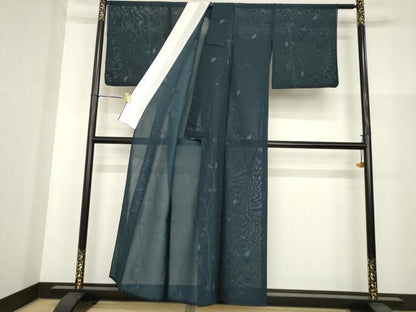 平和屋着物＊夏物　小紋　紗　南天文　正絹　逸品　AABG9678ck