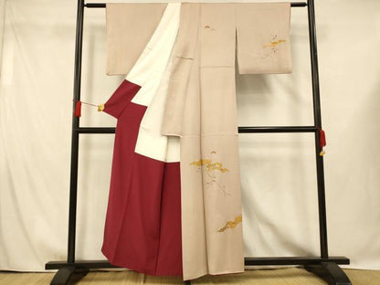 平和屋着物■中国三大刺繍 相良刺繍 訪問着 駒刺繍 松竹梅文 金銀糸 金彩 正絹 逸品 AABG9688fw