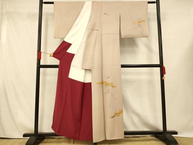 平和屋着物■中国三大刺繍 相良刺繍 訪問着 駒刺繍 松竹梅文 金銀糸 金彩 正絹 逸品 AABG9688fw