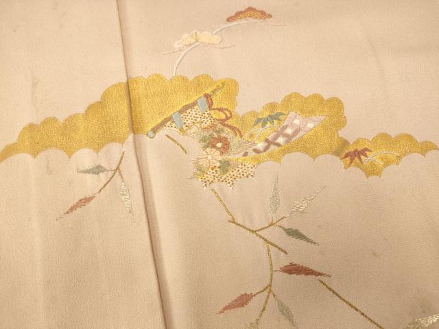 平和屋着物■中国三大刺繍 相良刺繍 訪問着 駒刺繍 松竹梅文 金銀糸 金彩 正絹 逸品 AABG9688fw