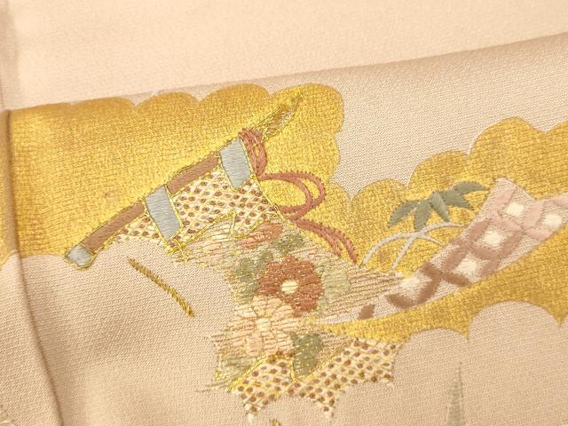 平和屋着物■中国三大刺繍 相良刺繍 訪問着 駒刺繍 松竹梅文 金銀糸 金彩 正絹 逸品 AABG9688fw