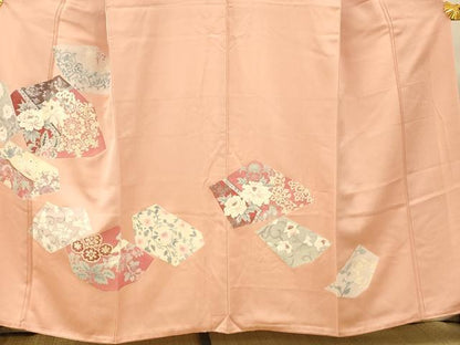 平和屋着物■訪問着 更紗花蝶文 正絹 逸品 AABG9689fw