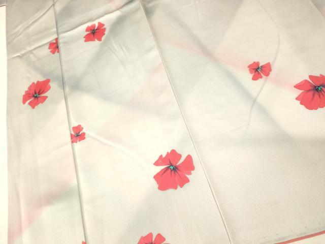 平和屋着物■上質な小紋 霞舞花文 暈し染め 正絹 逸品 未使用 AABG9690fw