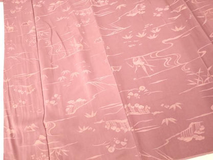 平和屋着物■上質な小紋　松竹梅　正絹　逸品　AABG9692fw