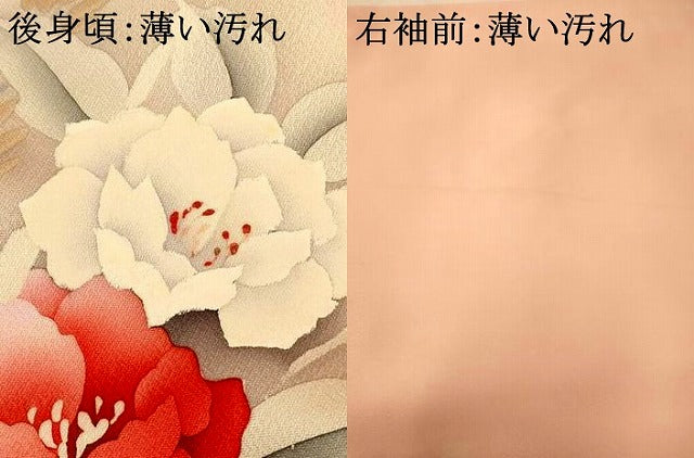 平和屋着物■訪問着 手描き 草花文 暈し染め 正絹 逸品 AABG9694fw
