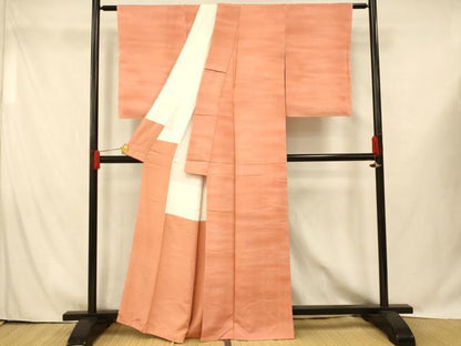 平和屋着物■上質な小紋 作家物 紅雲 霞文 暈し染め 正絹 逸品 未使用 AABG9704fw