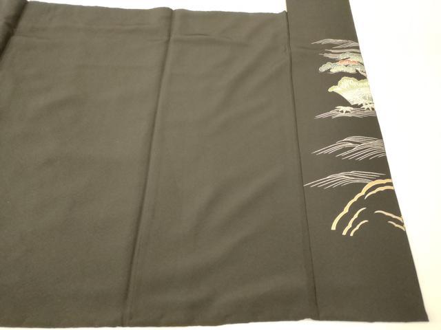 平和屋着物■豪華黒留袖　作家物　風景文　暈し染め　金彩　正絹　逸品　AABG9706fw