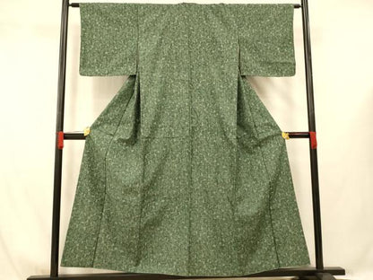 平和屋着物■上質な紬　花唐草文　正絹　逸品　AABG9707fw